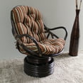 thumbnail image 2 of International Caravan Bali Rattan Rocker Chair with Chenille Cushion Kaleidoscope Abstract Removable Cushions, Swivel Chenille, 2 of 5