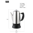 thumbnail image 2 of APOXCON 12 Cup Electric Coffee Percolator with ETL Approval Stainless Steel Coffee Maker with Heat Resistant Glass Knob Classic Look Cord-Less Server Coffee Pot, 2 of 5
