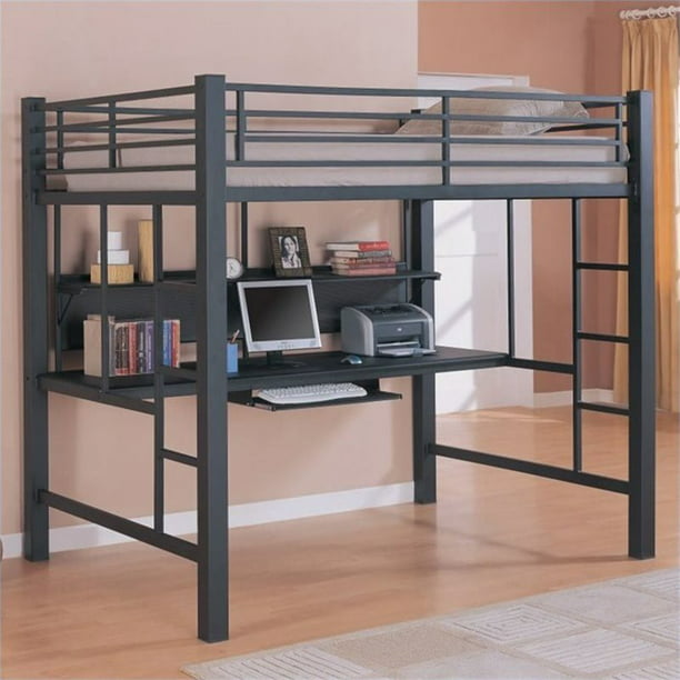 Bowery Hill Metal Loft Bed Storage, Full Loft Bed With Storage And Desk