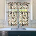 thumbnail image 3 of Dog Print Kitchen Curtains 36 Inch Short - 3 Panel Set, Cute Puppy & Floral Design, Rod Pocket Pet Lover Curtains 100% Polyester, Paw & Bone Pattern for Kitchen, Living Room, Bedroom, Easy Wash, 3 of 5