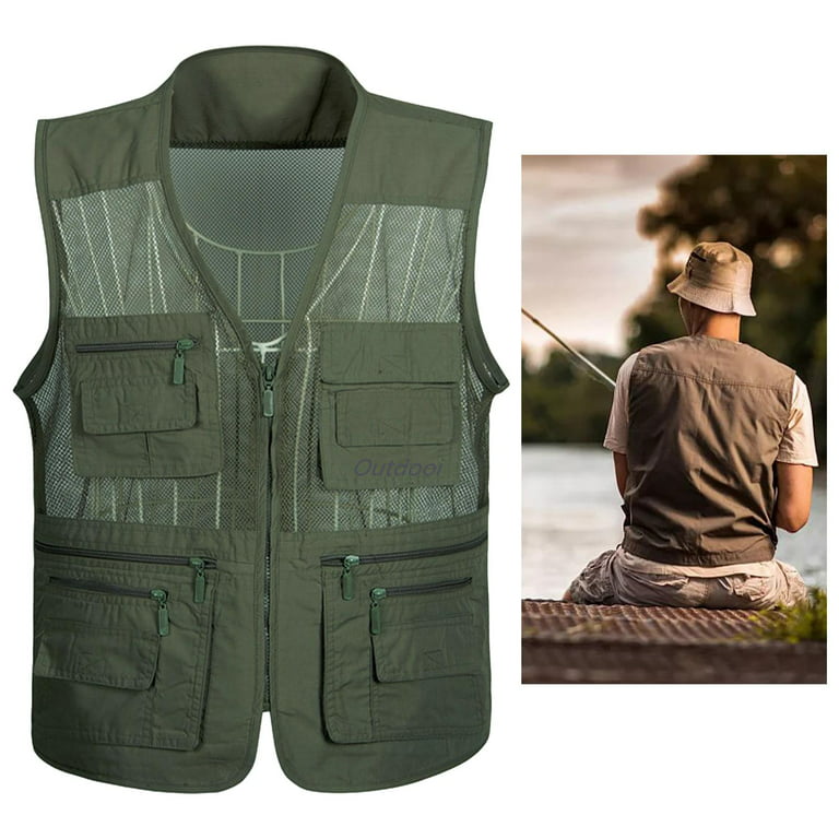 Kesoto Outdoor Fishing Mesh with Multi Pockets Sleeveless Jacket for Fishing Hiking Women , 4XL, Women's, Size: 64cmx41cm