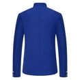 thumbnail image 5 of UVEASISHA Mens Double Breasted Suit Jacket Stand Collar Slim Fit Vintage Wedding Blazers Dressy Casual Long Sleeve Tuxedos Blue M, 5 of 9