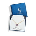 thumbnail image 3 of 18K Gold Plated Sterling February Lab Created Amethyst Emerald Cut Birthstone Necklace In Box, 3 of 5