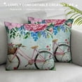 thumbnail image 3 of PRATYUS Hydrangea Flower Pillow Covers Watercolor Floral Bicycle Butterfly Spring Summer Pillows Decorative Throw Pillow Cases Green Leaf Plant Pillowcase for Outdoor Couch Patio 12x12in, 3 of 5