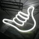 thumbnail image 3 of Letrero de neón de dedo de una pieza Gesto de la suerte Luz de neón Neón blanco en forma de mano para la fiesta de cumpleaños Favorece la decoración de bares de habitaciones JAMW Sencillez, 3 of 5