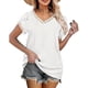 thumbnail image 1 of Minnieouse Camiseta de algodón para mujer, camiseta holgada de encaje de Color sólido, Top de verano para viajes, vacaciones en la playa, deportes, Prendas para la parte del cuerpo Blanco L Minnieouse AP010362-08, 1 of 6