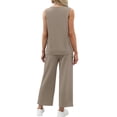 thumbnail image 4 of Lumtrix Two Piece Sets For Women Spring Summer Travel Airport Vacation Outfits Lounge V Neck Tops Drawstring Wide Leg Pants 2026 Watermelon Red L, 4 of 6