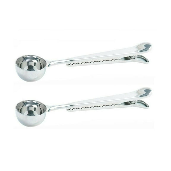 Norpro Coffee / Tea Stainless Steel Scoop with Bag Clip 2 Pack