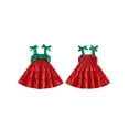 thumbnail image 2 of BemeyourBBs Toddler Baby Girl Summer Smocked Dress Sleeveless Tie-up Heart Watermelon Shell Ruffle A-line Dress Beach Sundress, 2 of 9