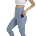 thumbnail image 4 of YITTY Active Women's UltraLuxe High-Waist Pocket Legging, Athleisure, 4-Way-Stretch, Elemental Blue, 2X, Capri | 19" Inseam, 4 of 8