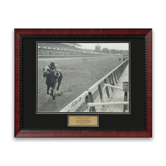 Ron Turcotte Autographed Secretariat 16x20 Photo Framed to 23x27 NEP