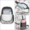 thumbnail image 4 of Princess and Knight White Pattern 17" Waterproof Oxford School Backpacks for Teens, S-Shape Padded Straps, for School, Travel, Hiking, Camping, 4 of 5