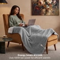 thumbnail image 3 of U by Bedsure Electric Heated Blanket Full Size 72" x 84" with Preheat Function, Soft Ribbed Flannel Harbor Mist, Fast Heating with 6 Time Settings (Up to 10H) & 6 Heat Settings, Gifts for Grandma, 3 of 10