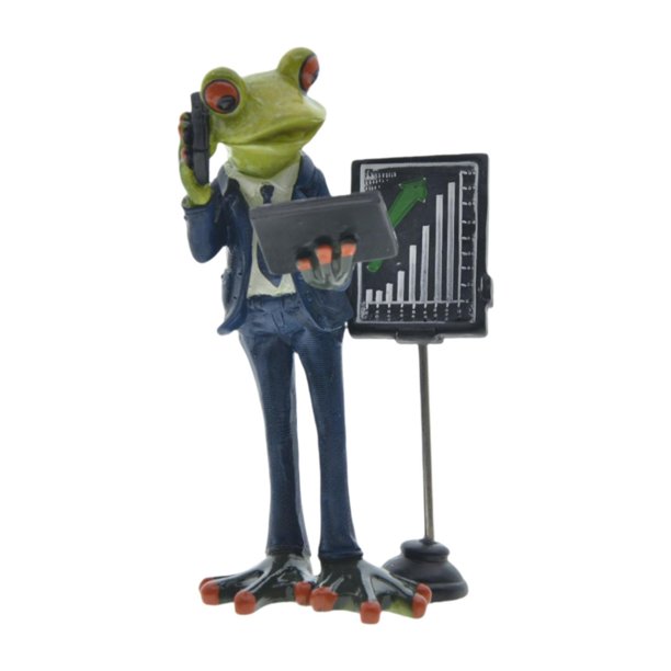 Estatua de rana de jardín, adorno de resina, colección de esculturas, figurita de rana artificial Rana macho