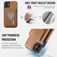 thumbnail image 4 of ELEHOLD Case for iPhone 11, Magnetic 2 in 1 Detachable Leather Wallet Case with Card Holder & Stand,Brown, 4 of 7