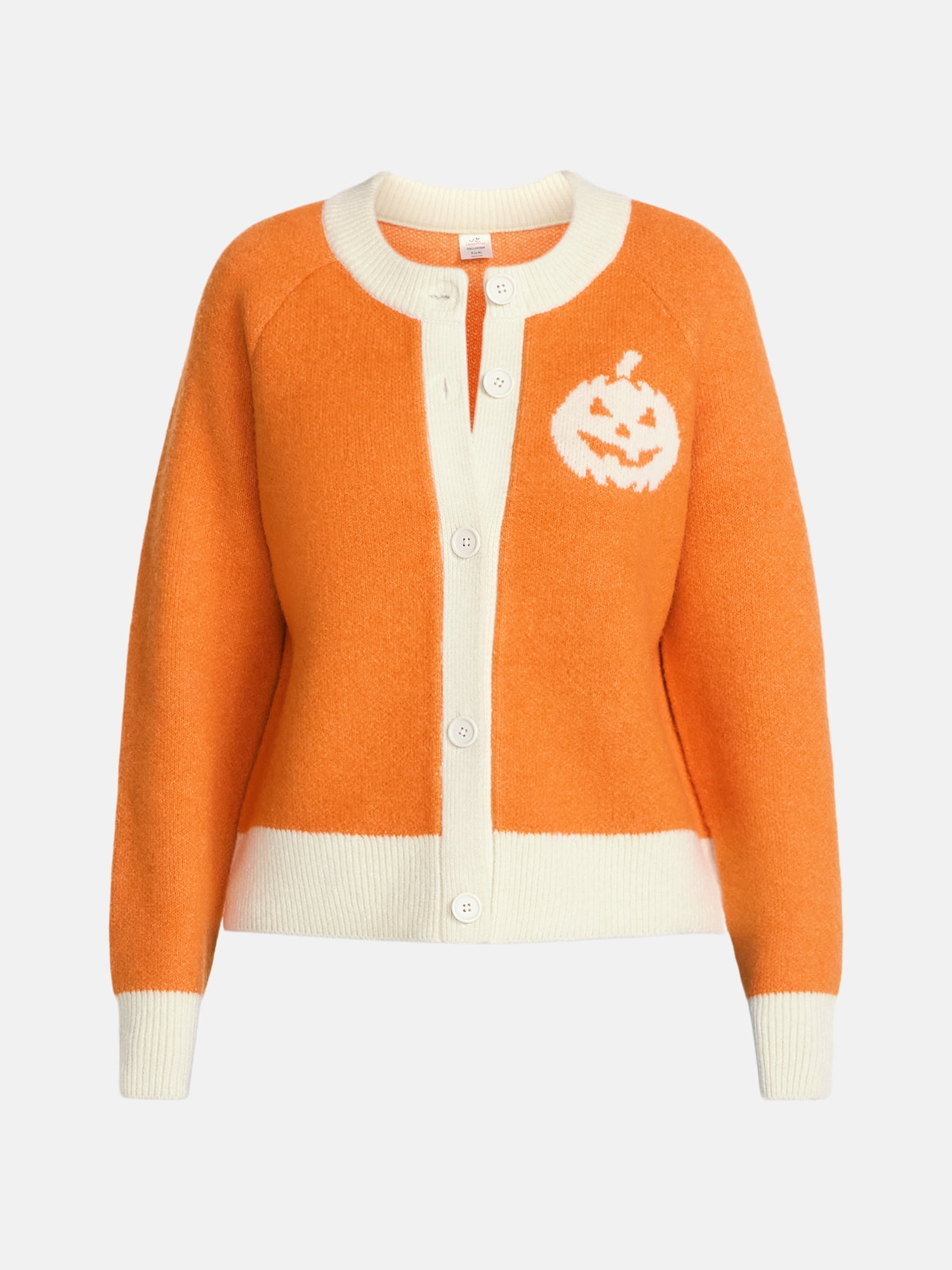 Women's Halloween Jack O Lantern Cardigan Sweater from Way to Celebrate, Sizes S-4X