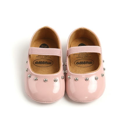 

Baby Shoes Solid Color Anti-Slip PU Leather Shoes Prewalker for Girls White/Red/Black/Pink/Golden