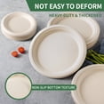 thumbnail image 3 of GPED 120 Pack Compostable Paper Plates Set-60 x 9" Dinner Plates & 60 x 7" Dessert Plates, Heavy Duty Disposable Plates Made of Sugarcane Bagasse, Microwave Safe & Leak-Proof for Party, Natural Brown, 3 of 7