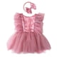 thumbnail image 1 of Newborns Baby Girls Dress Set for Photoshoots Soft Lace Romper with Headband Photography Outfit Multiple Size M, 1 of 4