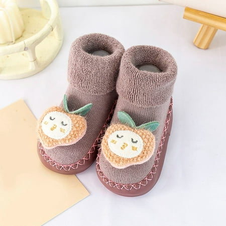 

kpoplk Toddler Girls Shoes Autumn And Winter Comfortable Baby Toddler Shoes Cute Cartoon Fruit Pattern Toddler Boy Sneaker()