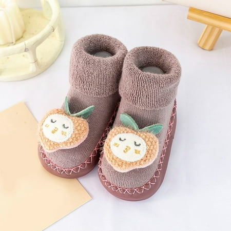 

kpoplk Toddler Girls Shoes Autumn And Winter Comfortable Baby Toddler Shoes Cute Cartoon Fruit Pattern Toddler Boy Sneaker()