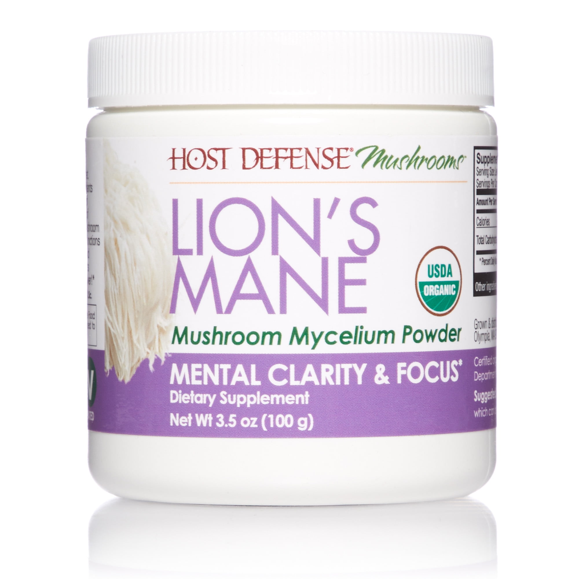 Host Defense, Lion's Mane Mushroom Powder, Supports Mental Clarity