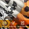 thumbnail image 4 of Halloween Pumpkins Throw Pillow Covers 18x18 Inch Pumpkin Jack-O-Lanterns with Black Bat Web Decorative Holiday Pillow Case linen Fall Farmhouse Cushion Cover for Home Sofa Couch, 4 of 6