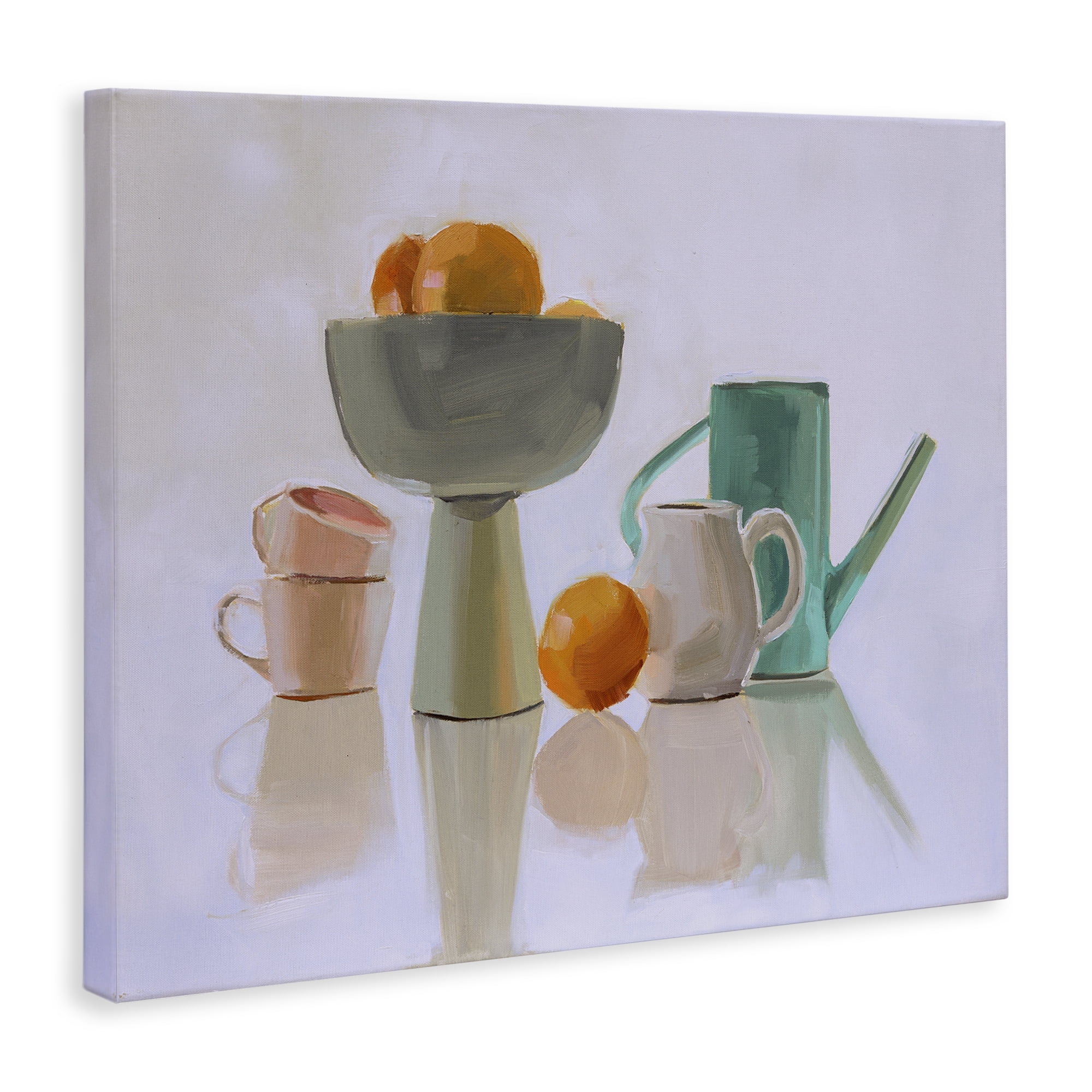 Stupell Industries Reflective Pottery Still Life Food & Beverage Painting Wrapped Canvas Art Print Wall Art, 48 x 36
