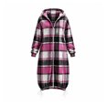 thumbnail image 5 of Enjoytime Plaid Long Coat Women Drawstring Hem Hooded Zip Up Jacket Long Sleeve Loose Trendy Fall Winter Jackets, 5 of 7