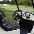 thumbnail image 4 of Yuyamidu American Flag Golf Cart Seat Cover Full Set of 2 Golf Theme Seat Bottom Cushion Back Rest Cover Portable Travel Sports Cart Seat Cushion Accessories, 4th of July, 4 of 7