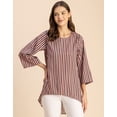 thumbnail image 2 of Moomaya Printed Long Sleeve Asymmetric Top - Modern Women's Casual Top, 2 of 9