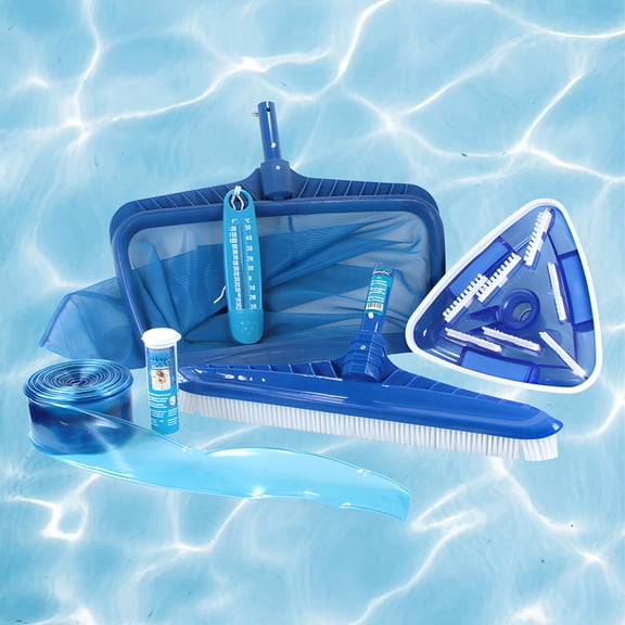Swim Central HydroTools Premium Swimming Pool Cleaning and Maintenance Kit with Test Strips