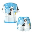 thumbnail image 5 of Lsque Collie in Bathtub Women's Short-Sleeved Pajama Set - 2 Piece Soft and Lightweight Sleepwear Set-3X-Large, 5 of 9