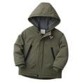 thumbnail image 4 of Nilvkv Boys Puffer Jacket, Boys Winter Jacket, Solid Color Hooded Long Sleeve Padded Jacket with Pockets Green 3-4 Years Green 3-4 Years, 4 of 6