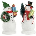thumbnail image 6 of Northlight Shopping Snowmen Couple with Presents Christmas Figurines - 8" - Set of 2, 6 of 8