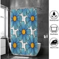 thumbnail image 4 of FREEAMG Bath Curtains Shower Curtain Floral Blue Daisies Bathroom Waterproof Machine Washable Fabric Decor Shower Curtains for Bathroom, 66x72in, 4 of 6