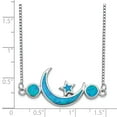 thumbnail image 2 of Primal Silver Sterling Silver Rhodium-plated Imitation Opal Moon and Star Necklace, 2 of 5