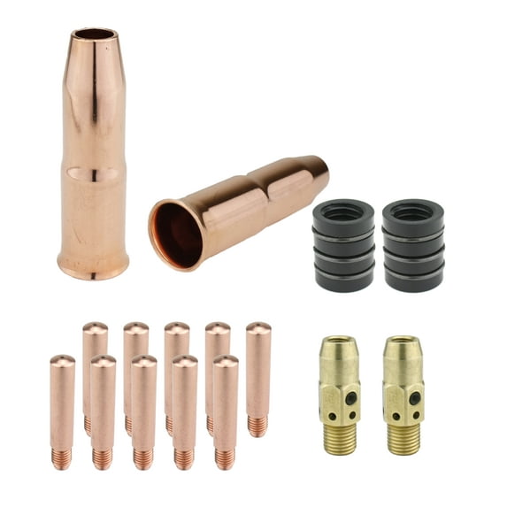 MIG Gun Consumables Kit - Compatible with Lincoln/Magnum 300 & 400 and Tweco #3 & #4 - 54A Diffuser - 34A Insulator - Heavy-Duty Tip: 0.052" - 24A Nozzle: 5/8"