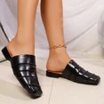 thumbnail image 5 of Fiaer Women's Closed Toe Mules Comfortable Work Casual Backless on Flat Shoes Summer Beach Walking Slippers Black 9, 5 of 9