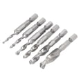 thumbnail image 1 of Combination Drill Tap Set, M3 M4 M5 M6 M8 M10 Dual Uses 3 In 1 6PCS High Hardness Composite Drilling Screw Tapping Tool HSS  For Cast Iron, 1 of 8