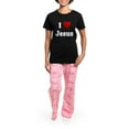 thumbnail image 4 of CafePress - I Love Jesus Women's Dark Pajamas - Women's Short Sleeve Print T-Shirt and Pants Dark Cotton Pajama Set, 4 of 7