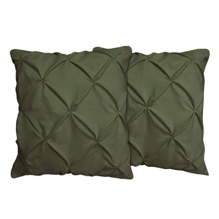 Set of 2 Pinch Pleat Pillow Shams (Throw 13 x 13, Grey) 1800 Series Brushed Microfiber - Wrinkle & Stain Resistant Decorative Bed Pillow Shams by The Great American Store