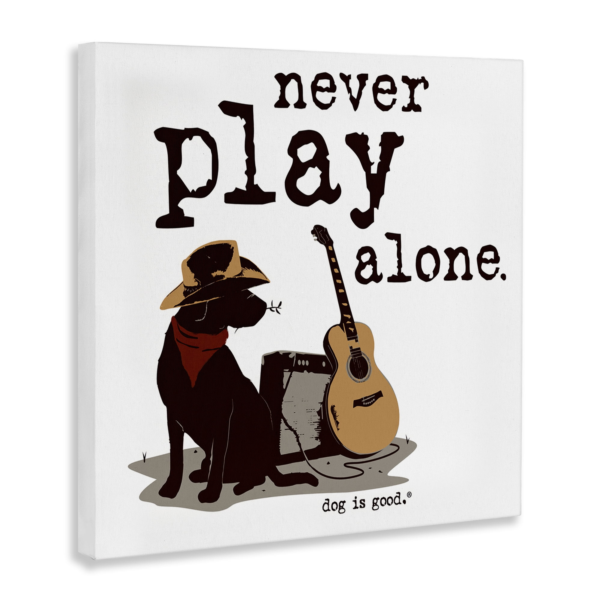 Stupell Industries Never Play Music Alone Animals Painting Wrapped Canvas Art Print Wall Art, 17 x 17