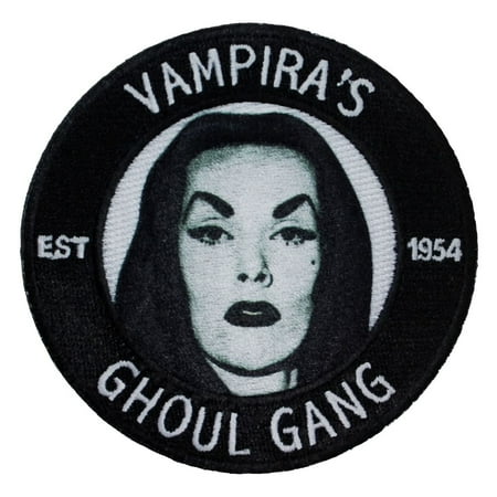 Tall Classic Applique - Cult Classic Vampira's Ghoul Gang Show Fan Club Badge Iron-On Applique Patch