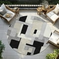 thumbnail image 6 of Addison Rugs Chantille Indoor/Outdoor Transitional Geometric Black Washable Round Rug, 8' x 8', 6 of 6