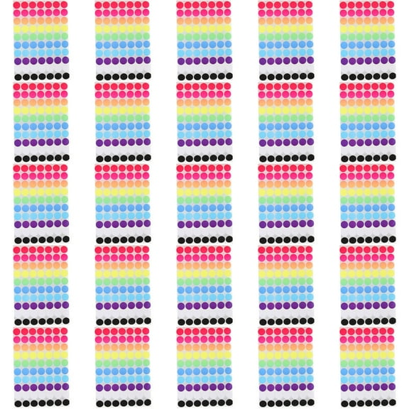 25 Sheets of Colored Dot Stickers Round Color Coding Labels Colored Classify Labels Adhesive Dot Labels