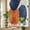 Blue Orange, variant on Sage Green Gray Privacy Window Film, Decorative Stained Glass Window Film, Neutral Abstract White Ombre Texture Resuable Rainbow Static Cling for Home Bathroom Living Room Glass Door 17.7"x39.3"