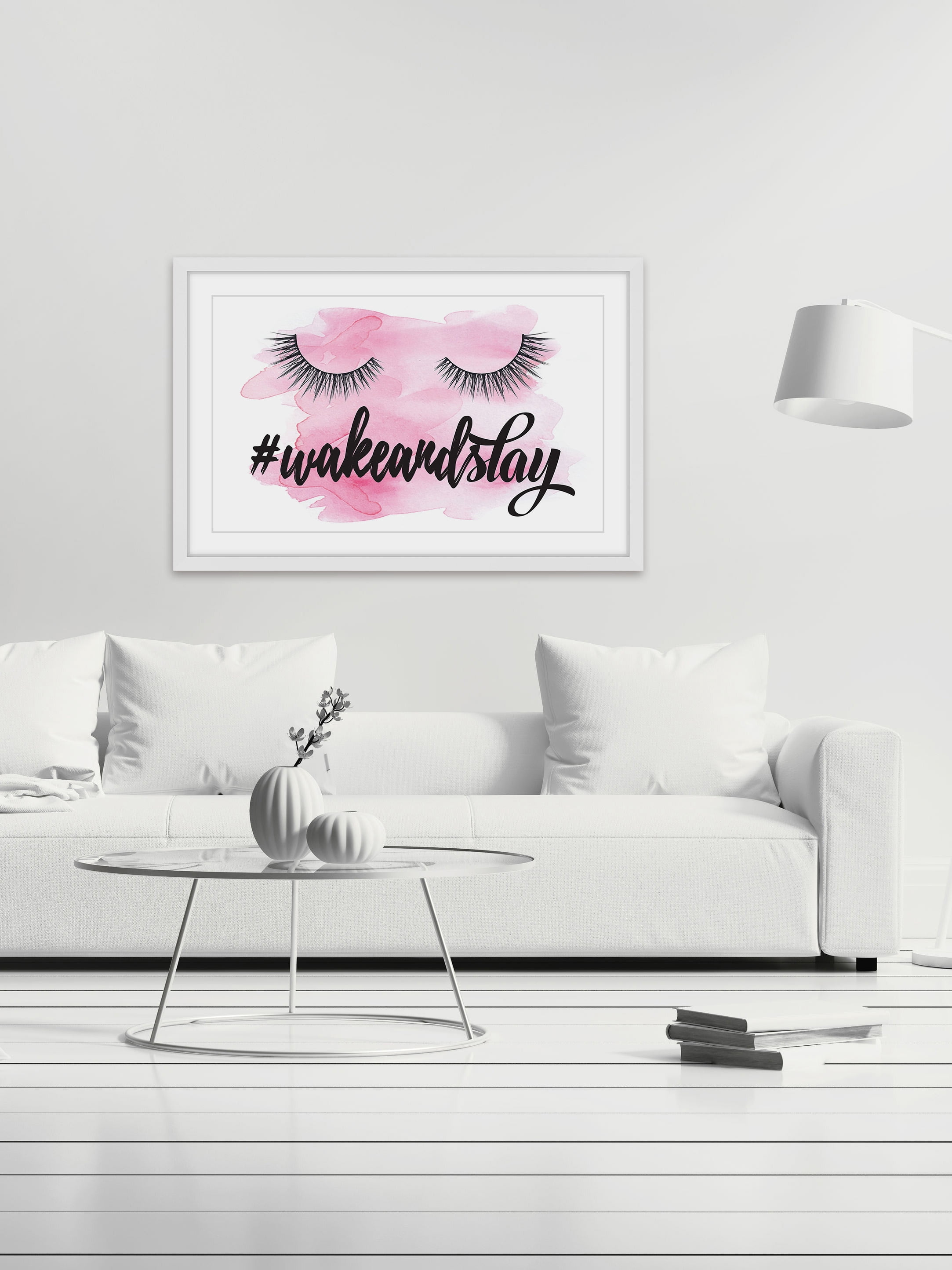 "Wake Up and Slay Pink" Framed Painting Print