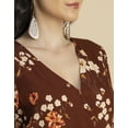 thumbnail image 5 of Moomaya V Neck Printed Rayon 3/4 Sleeve Wrap Dress - Women's Stylish Wrap Dress, 5 of 9