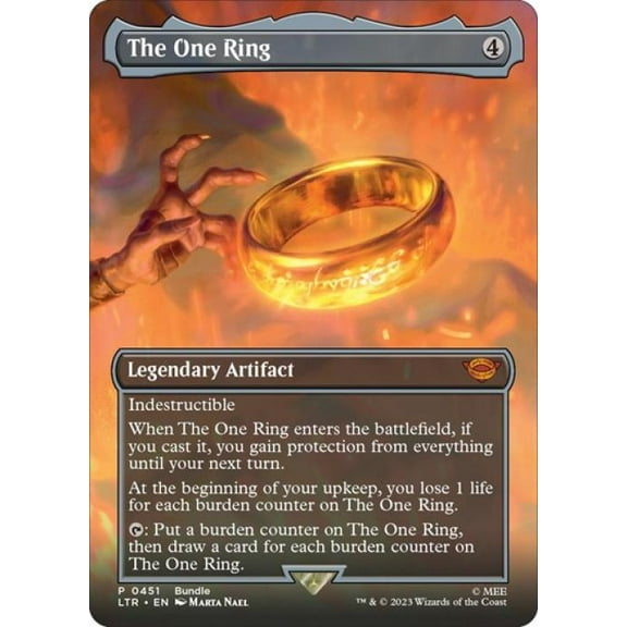 Magic the Gathering - Universes Beyond: The Lord of the Rings: Tales of Middle-earth - The One Ring (Borderless) Near Mint